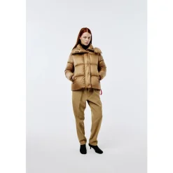 DAMES Afterlabel Glanzende Nylon Kipnuk Pufferjas