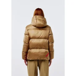 DAMES Afterlabel Glanzende Nylon Kipnuk Pufferjas