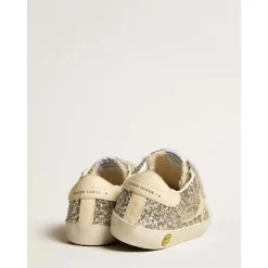 Golden Goose Glitter Sneakers Roomkleurige Leren Band