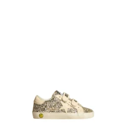Golden Goose Glitter Sneakers Roomkleurige Leren Band