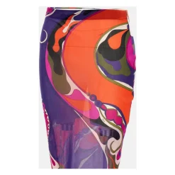 DAMES Pucci Rokken^Gonna midi in mesh trasparente stampato