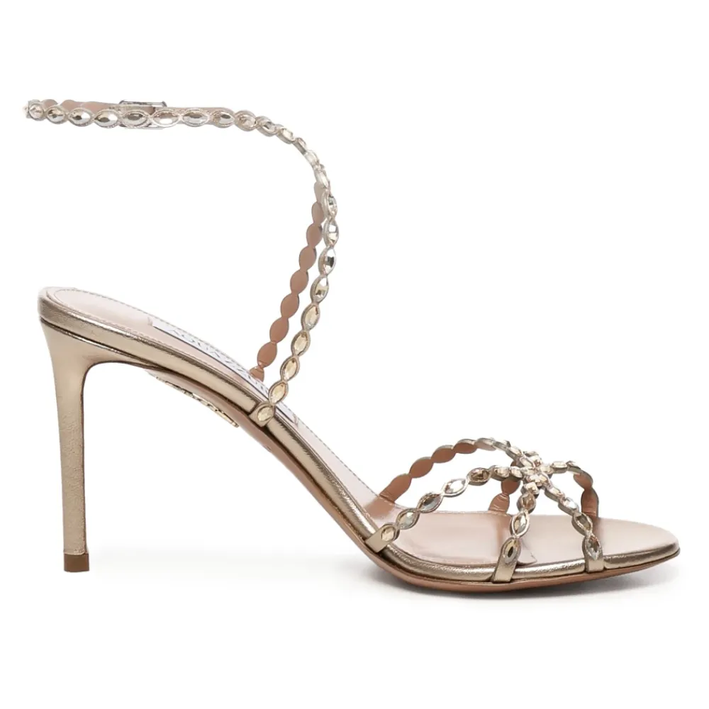 DAMES Aquazzura Sandalen^Gouden Kristal Stiletto Sandalen