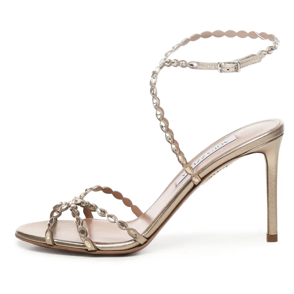 DAMES Aquazzura Sandalen^Gouden Kristal Stiletto Sandalen