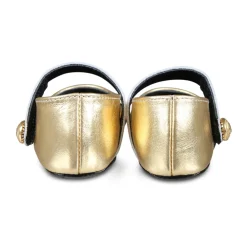 Balmain Gouden Leren Ballet Flats met Band