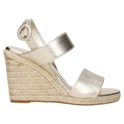 DAMES Prada Gouden Leren Sleehak Sandalen Vintage Effect