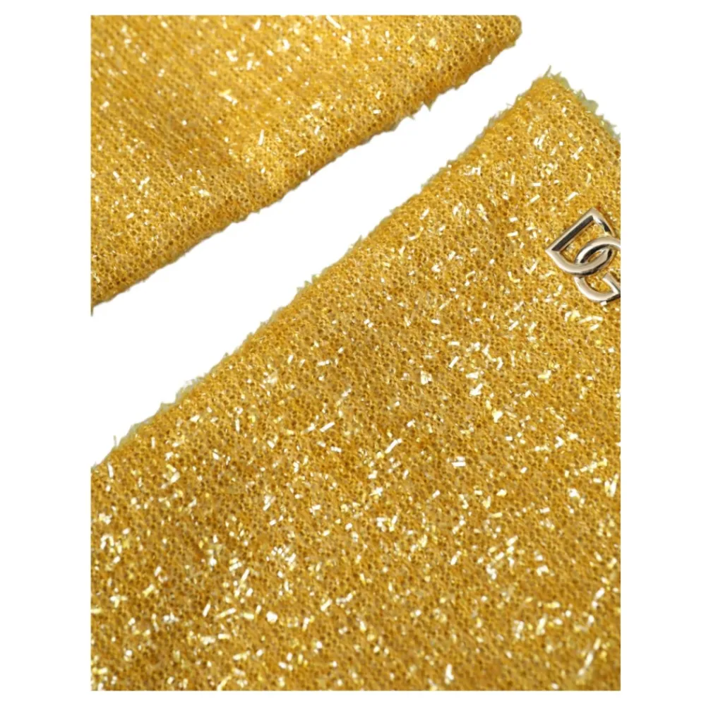DAMES Dolce & Gabbana Handschoenen^Gouden Lurex Mid Arm Handschoenen