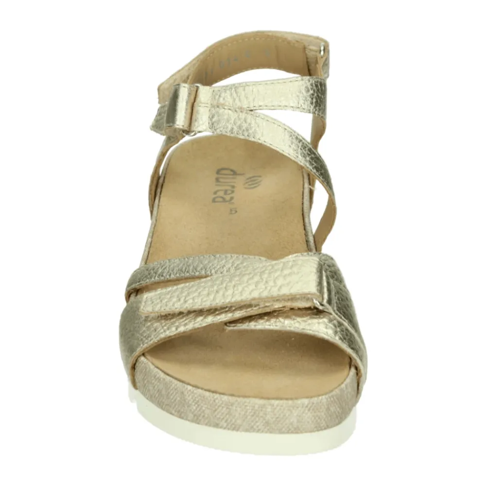 DAMES Durea Gouden Sandaal met Uitneembaar Voetbed