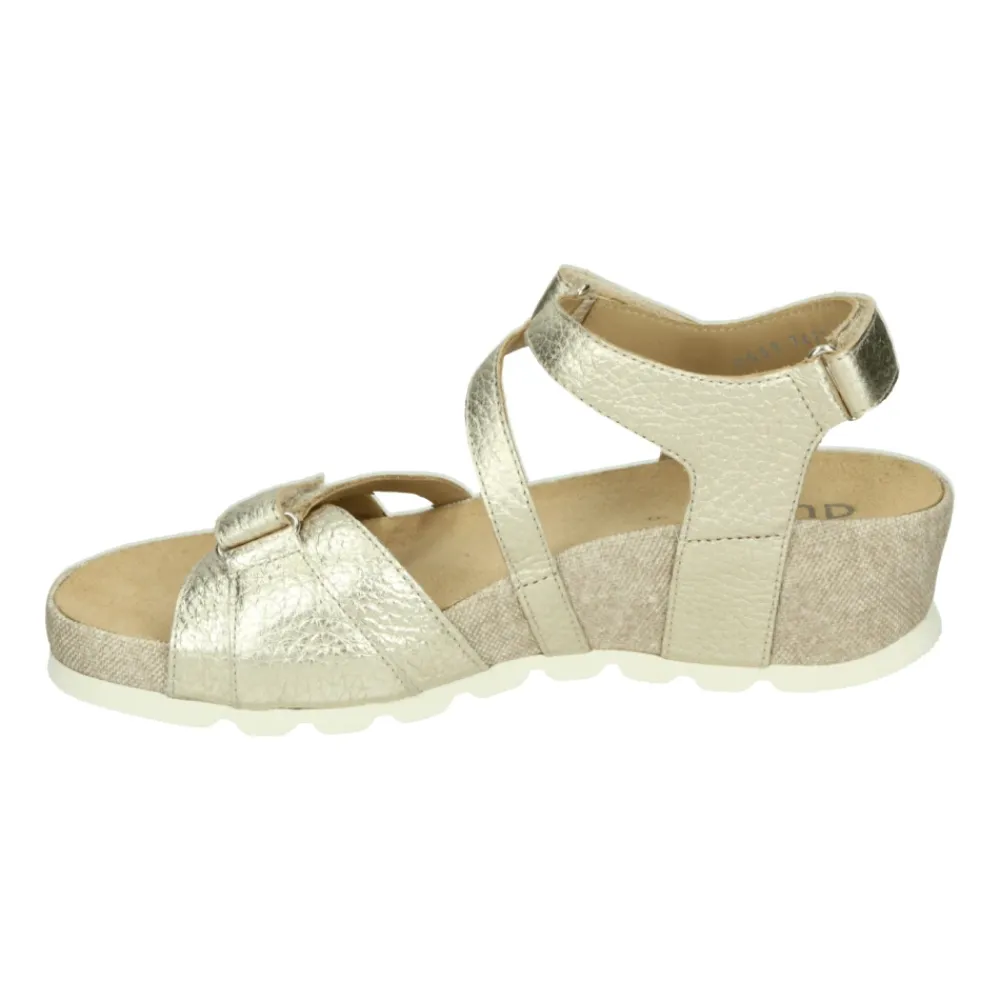 DAMES Durea Gouden Sandaal met Uitneembaar Voetbed