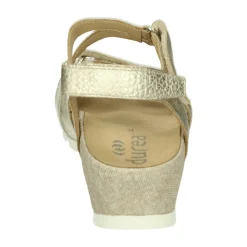 DAMES Durea Gouden Sandaal met Uitneembaar Voetbed