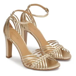 DAMES Kazar Gouden sandalen met gevlochten bandjes