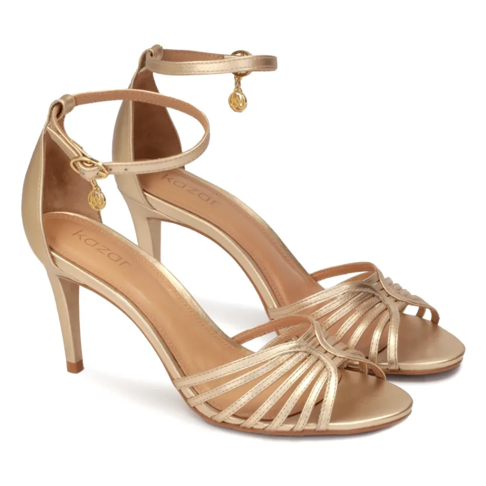 DAMES Kazar Gouden sandalen met volledige hak