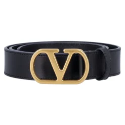 Heren Valentino Garavani Gouden VLogo Signature Leren Riem