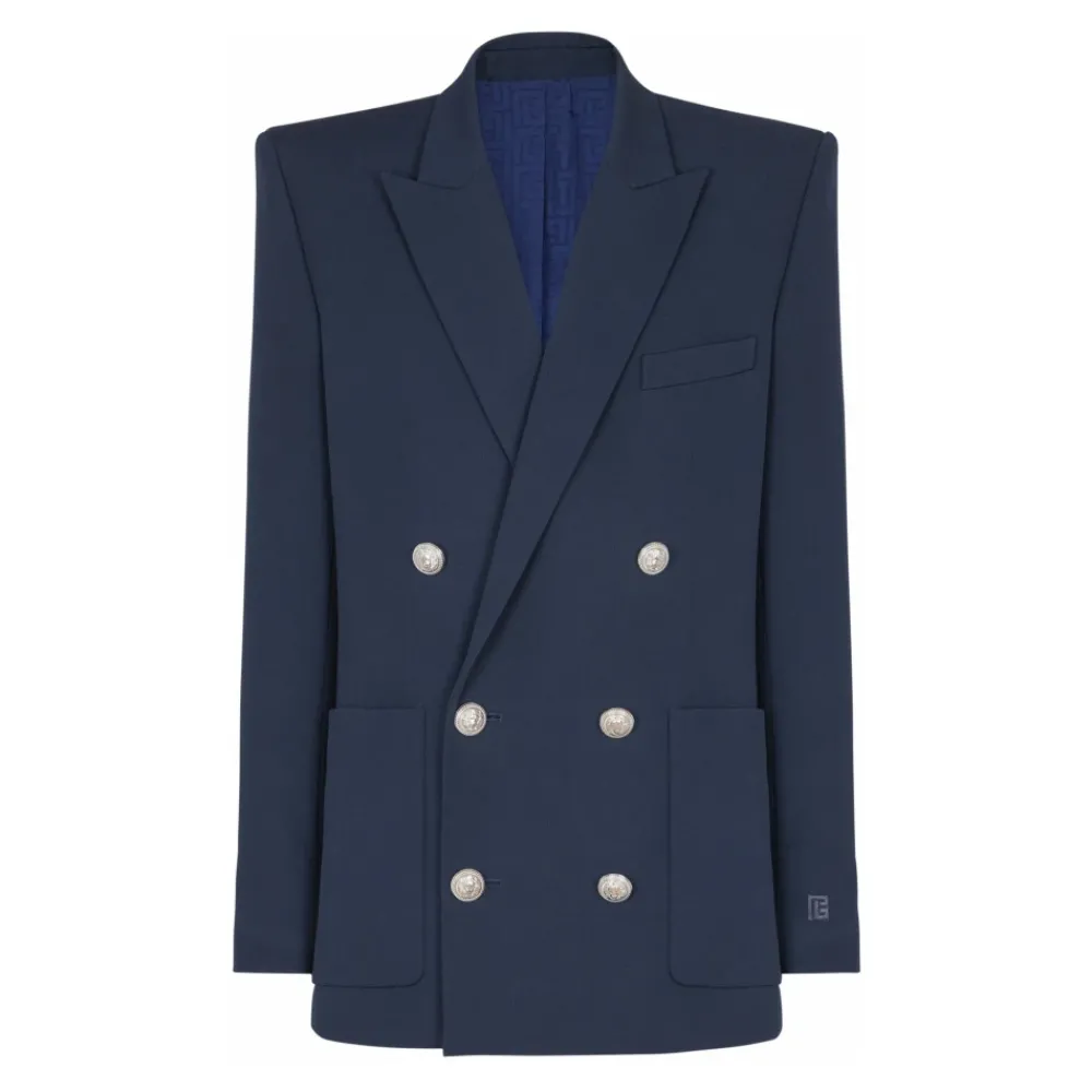 Heren Balmain Kostuums^Grain de poudre blazer