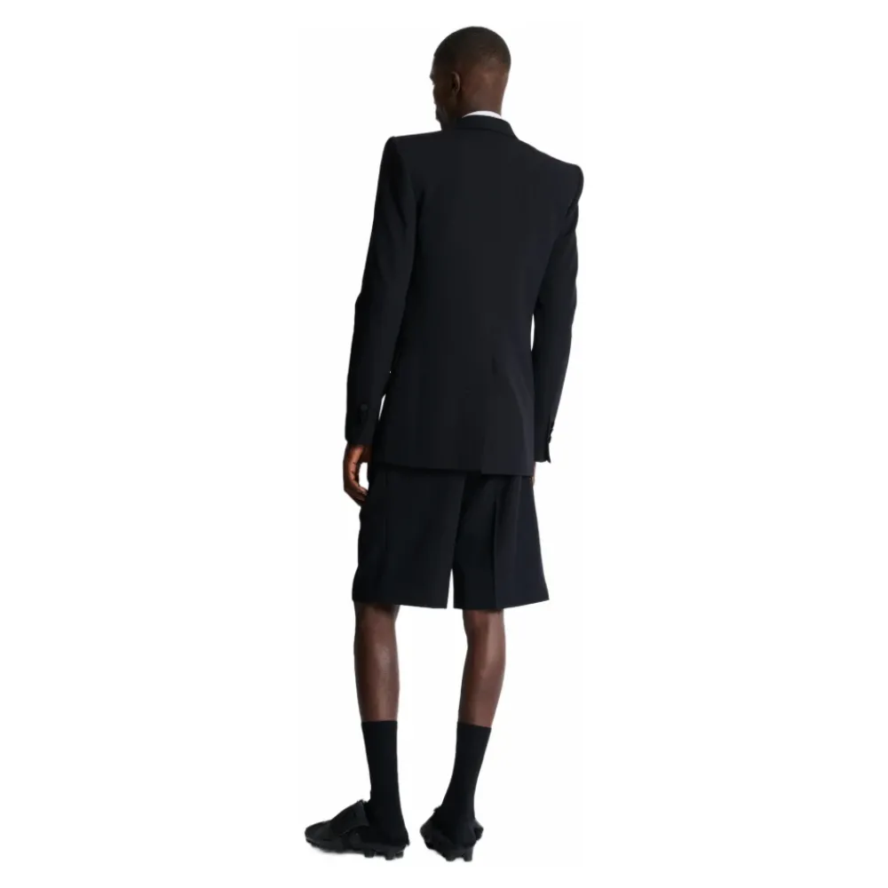 Heren Balmain Kostuums^Grain de poudre blazer met satijnen revers