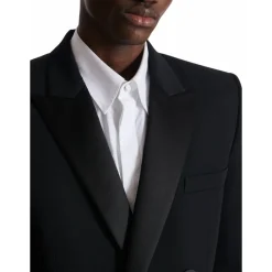 Heren Balmain Kostuums^Grain de poudre blazer met satijnen revers