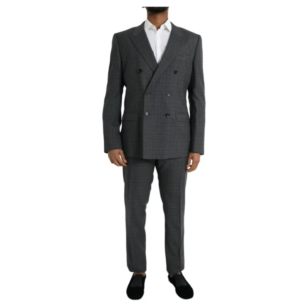 Heren Dolce & Gabbana Kostuums^Geruit Wol 2-Delig Pak