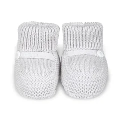 Little Bear Grijze Baby Slofjes met Revers