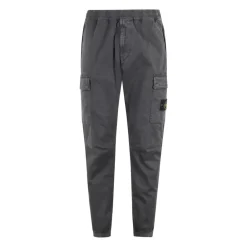 Heren Stone Island Grijze Broek met Verborgen Zakken