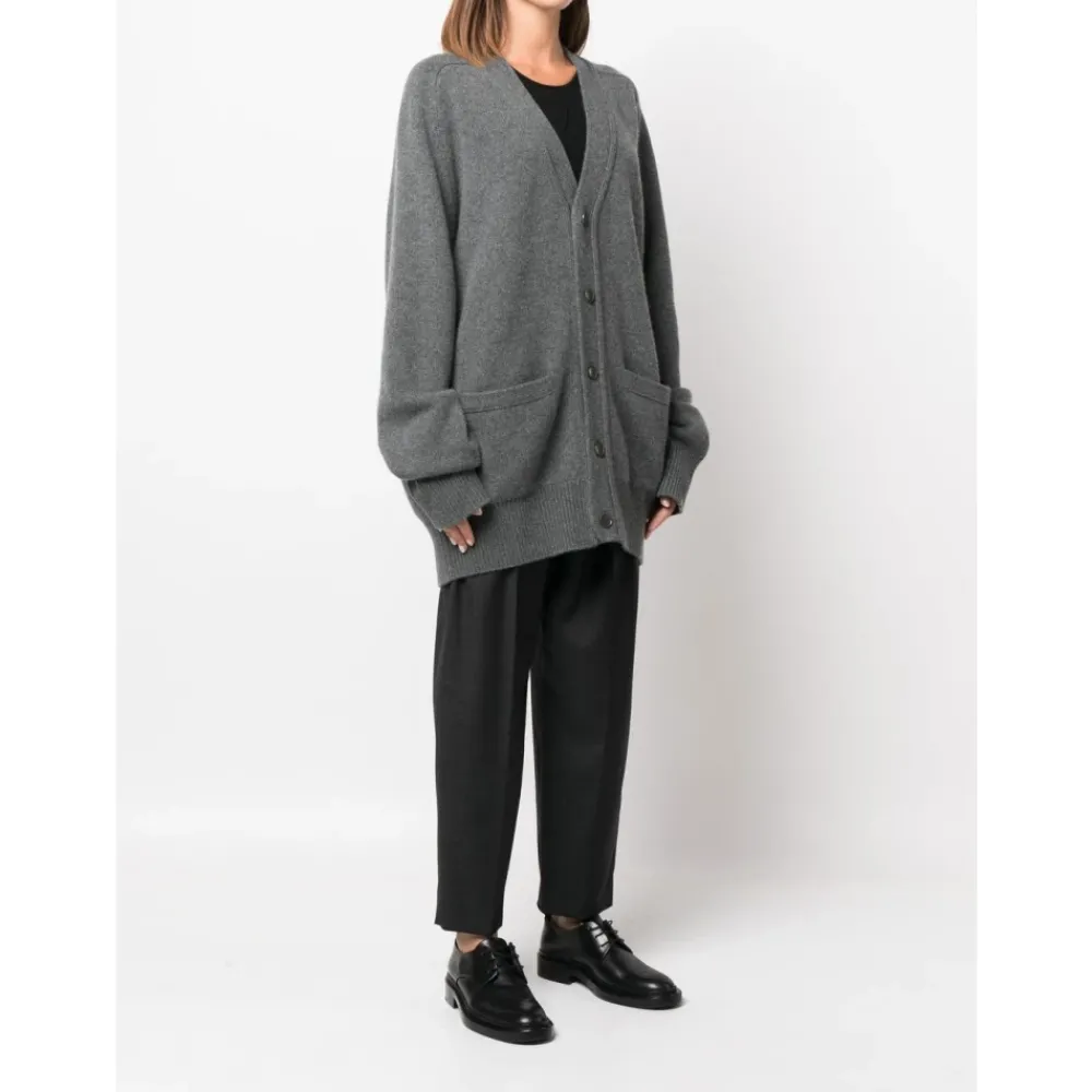 DAMES Extreme Cashmere Grijze Cashmere Cardigan Sweaters