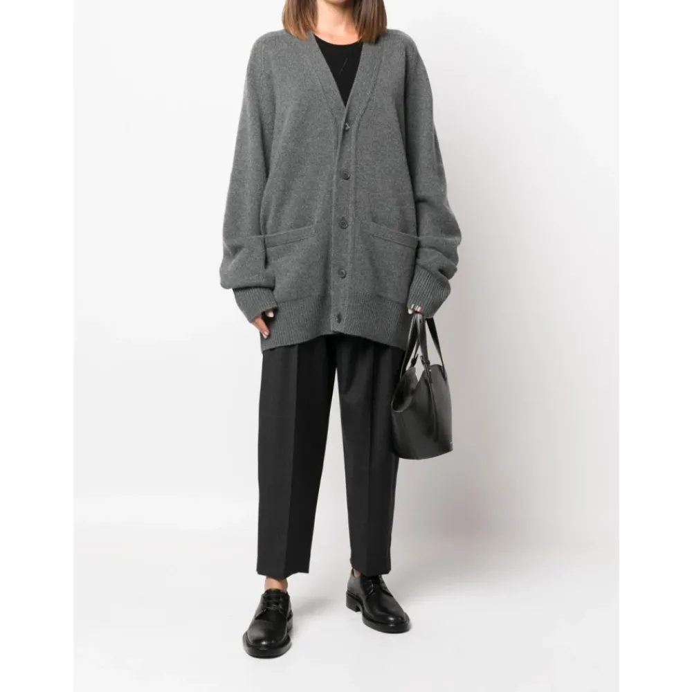 DAMES Extreme Cashmere Grijze Cashmere Cardigan Sweaters