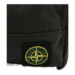 Heren Stone Island Grijze Crossbody Tas met Logo Patch