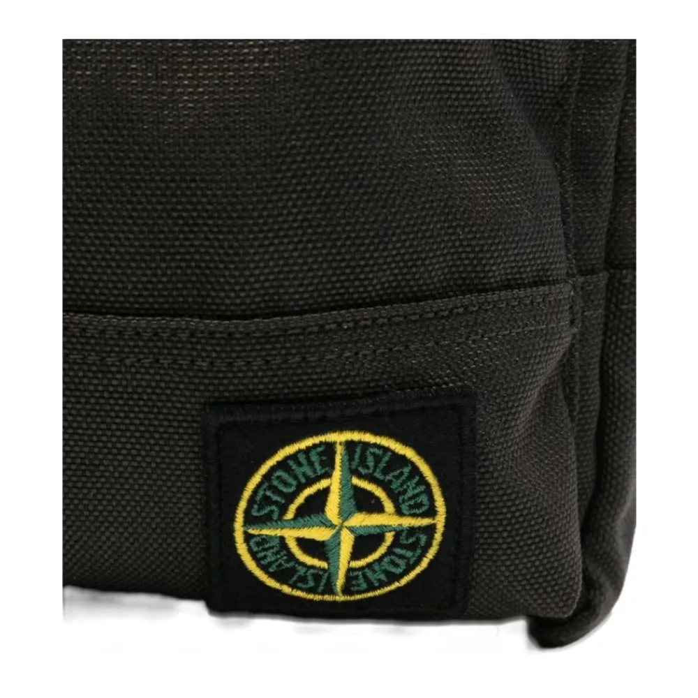 Heren Stone Island Grijze Crossbody Tas met Logo Patch