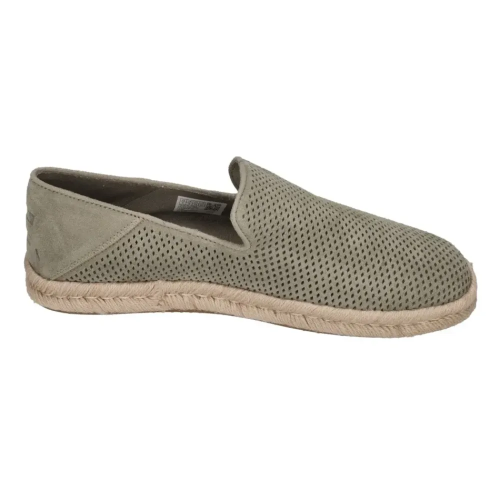 Heren TOMS Espadrilles^Grijze Diamant Geperforeerde Suède Instapper