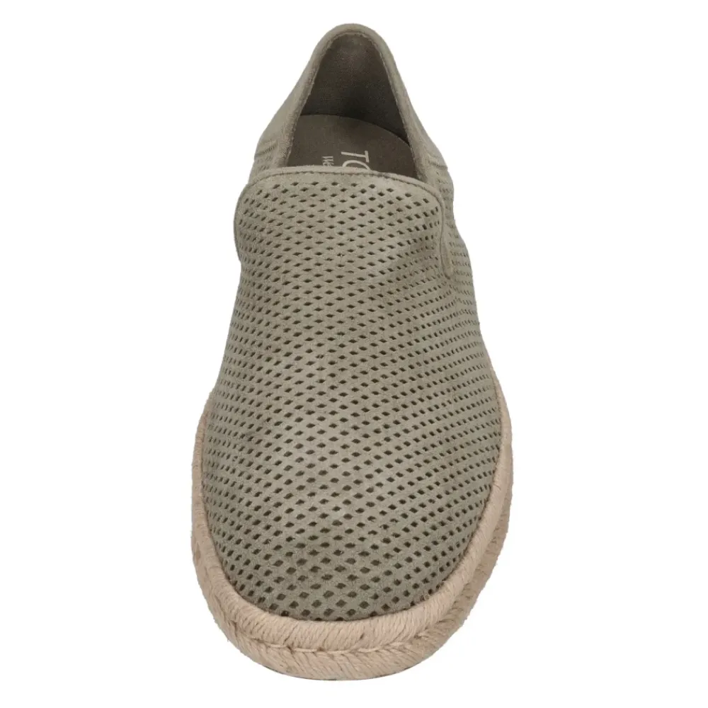 Heren TOMS Espadrilles^Grijze Diamant Geperforeerde Suède Instapper