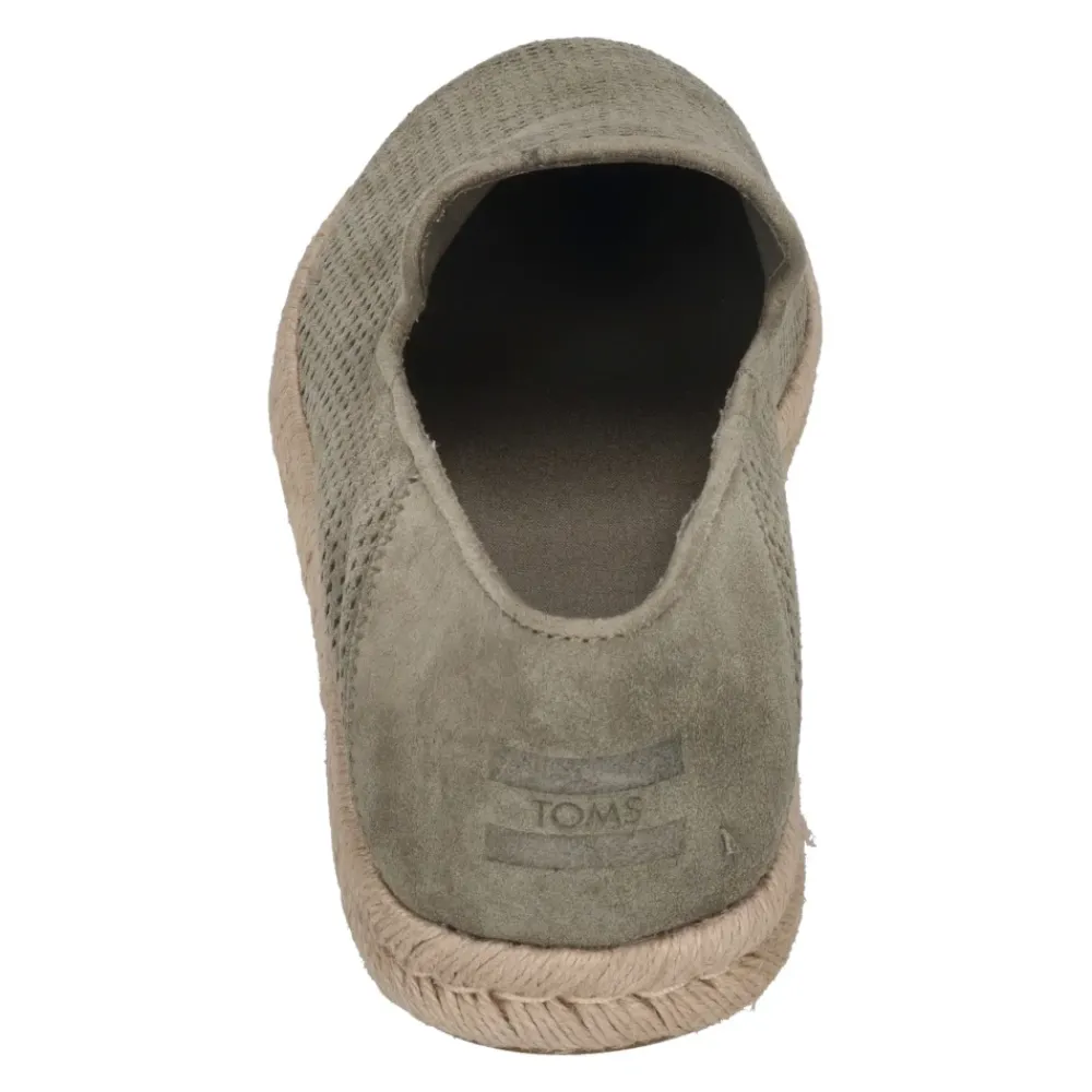 Heren TOMS Espadrilles^Grijze Diamant Geperforeerde Suède Instapper