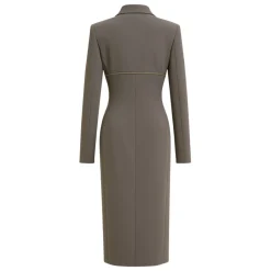 DAMES Babylon Jurken^Grijze Elegante Gestreepte Jurk