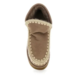 DAMES Mou Grijze Eskimo Enkellaarzen met Logo Patch