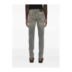 Heren Jacob Cohën Jeans^Grijze Five-Pocket Knoopsluiting Jeans
