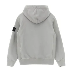 Stone Island Grijze Fleece Sweater met Compass Badge