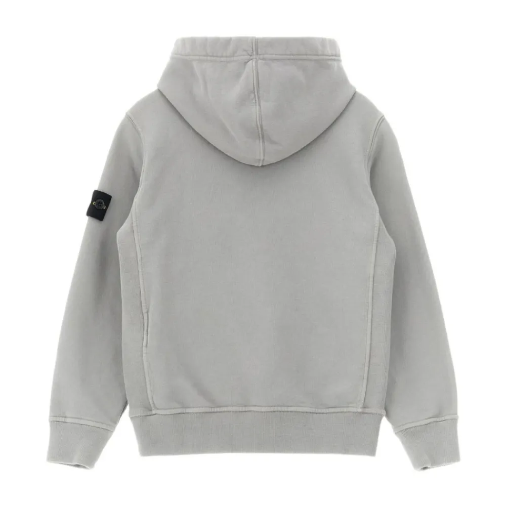 Stone Island Grijze Fleece Sweater met Compass Badge