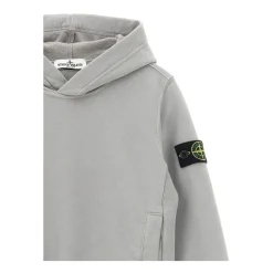 Stone Island Grijze Fleece Sweater met Compass Badge