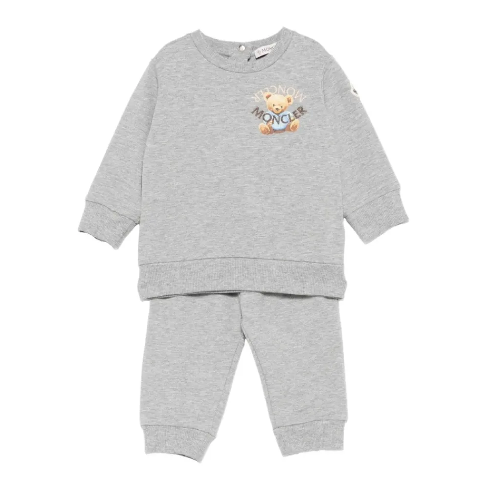 Moncler Bodysuits & Sets^Grijze Geborduurde Beer Jurk