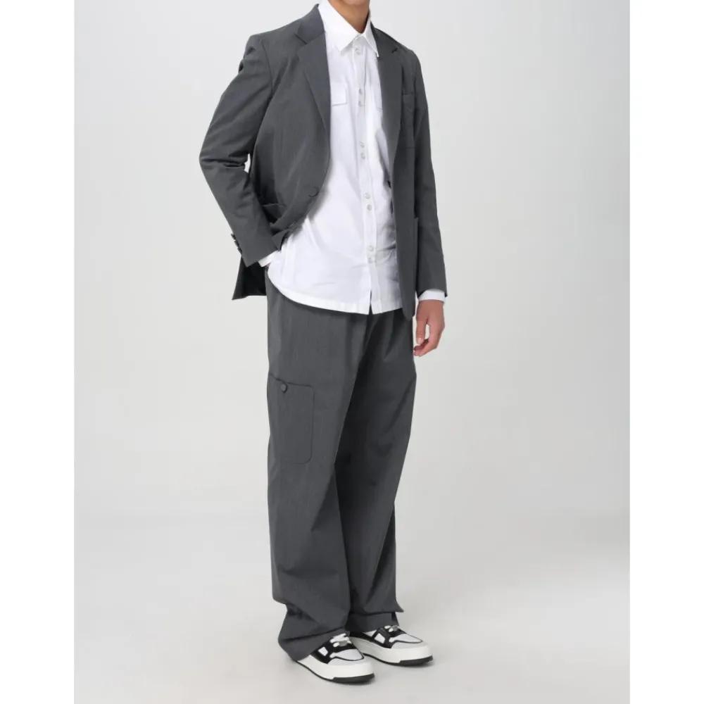 Heren Palm Angels Grijze Geborduurde Blazer voor Mannen