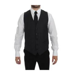 Heren Dolce & Gabbana Kostuums^Grijze Gestreepte Jurk Vest