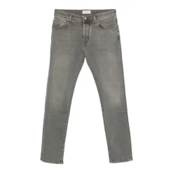 Heren Jacob Cohën Jeans^Grijze Getailleerde Broek AW25