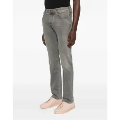 Heren Jacob Cohën Jeans^Grijze Getailleerde Broek AW25