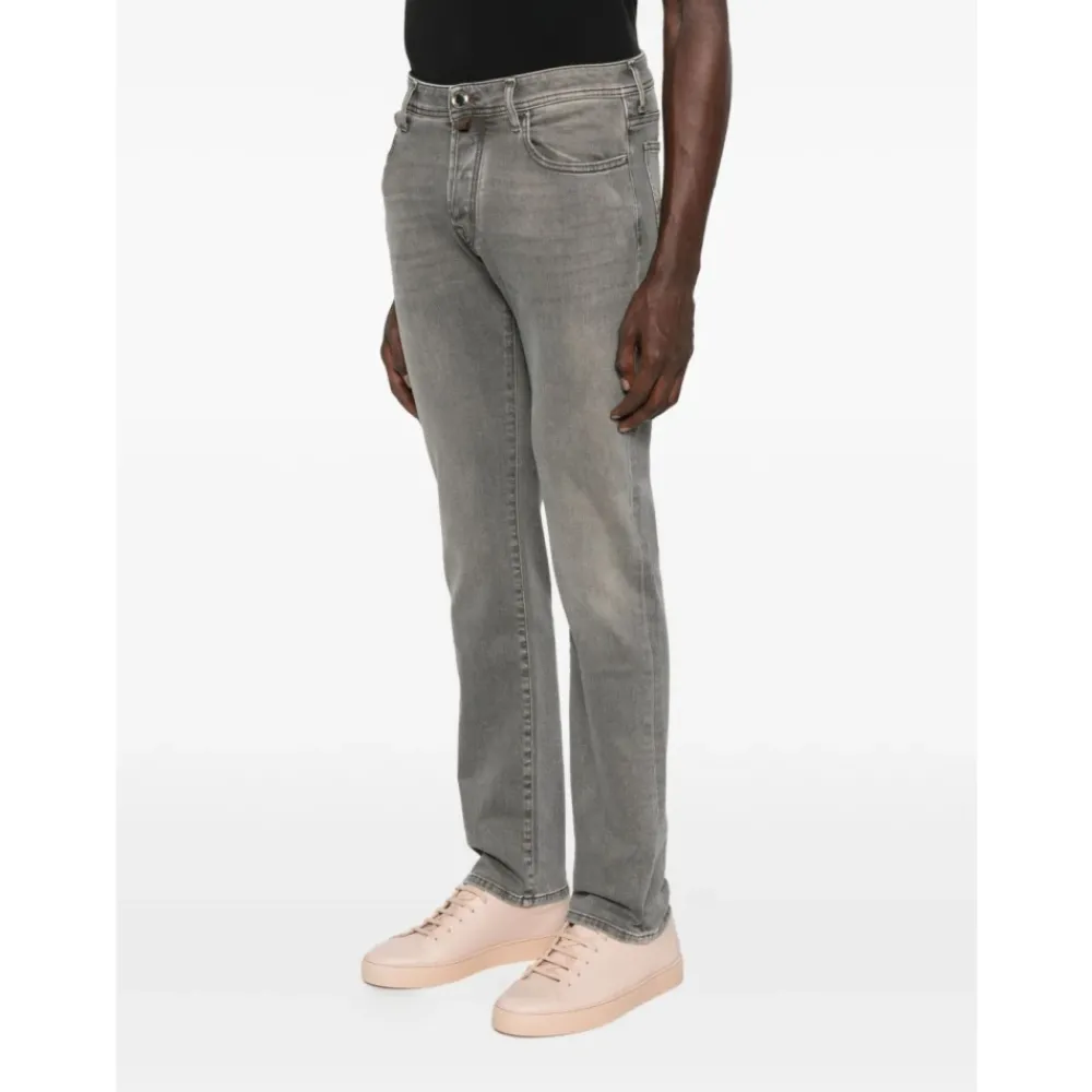Heren Jacob Cohën Jeans^Grijze Getailleerde Broek AW25