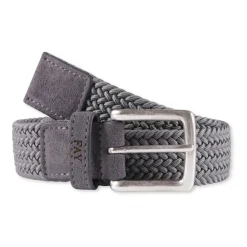 Fay Riemen En Bretels^Grijze Geweven Stretch Riem met Logo