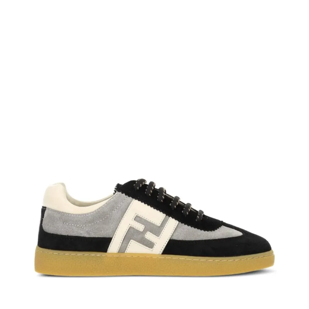 Fendi Sneakers^Grijze Junior Suède Sneakers Rubberen Zool