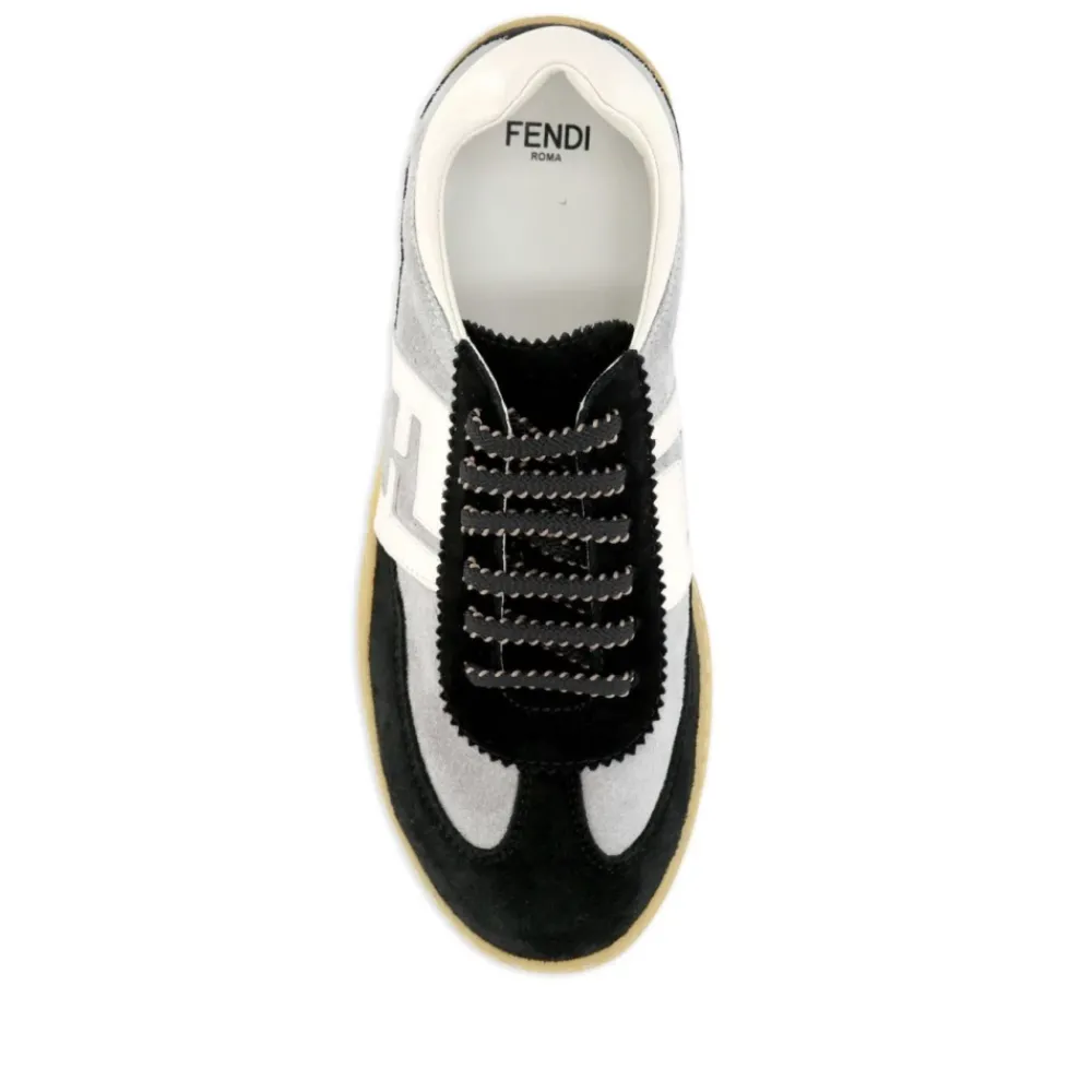 Fendi Sneakers^Grijze Junior Suède Sneakers Rubberen Zool