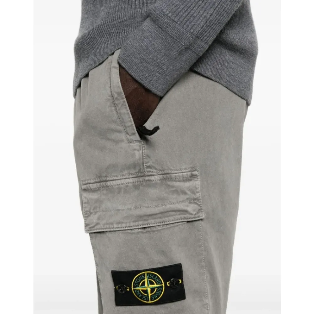 Heren Stone Island Broeken^Grijze Katoenen Broek AW25