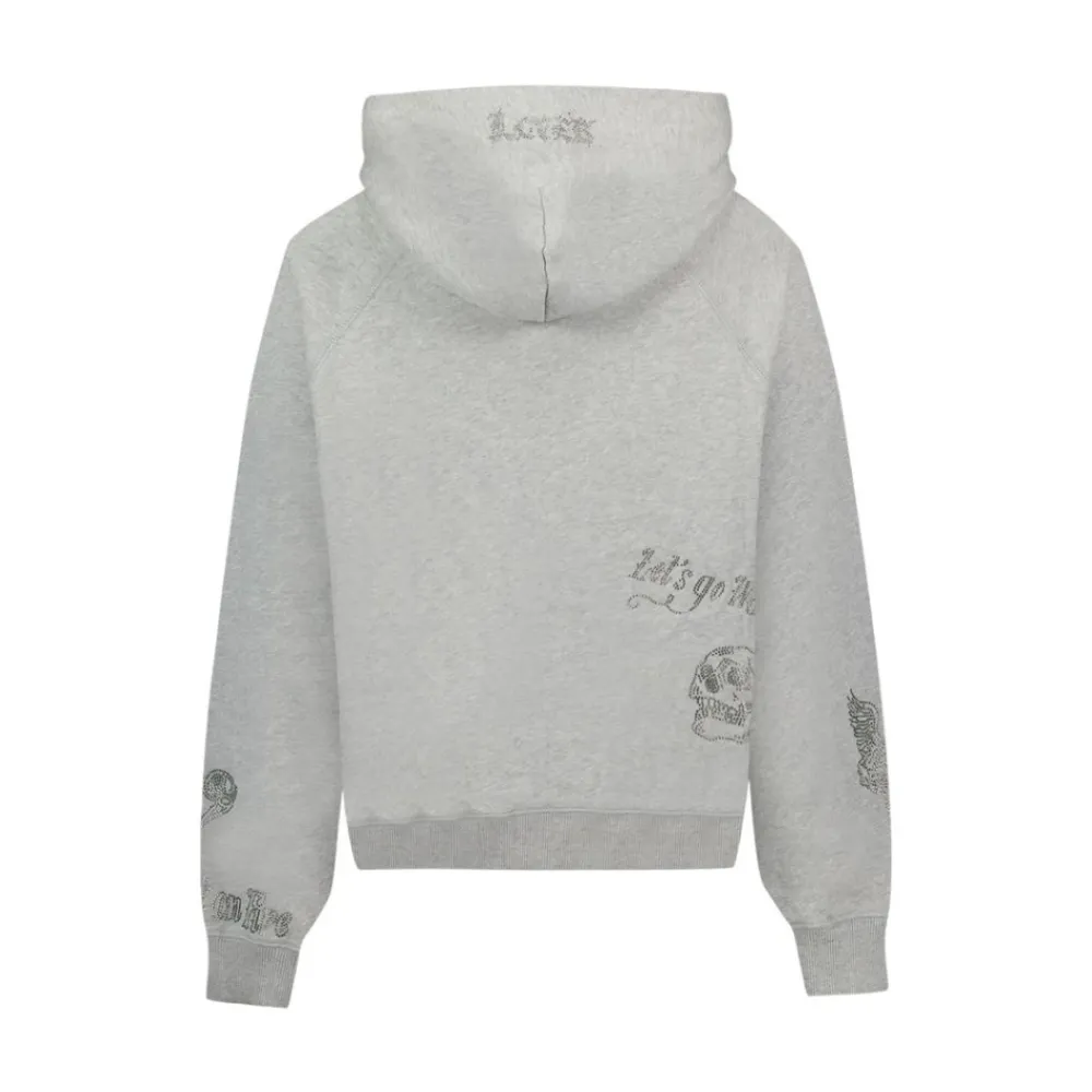 DAMES Zadig & Voltaire Grijze Katoenen Sweat Top met Strass