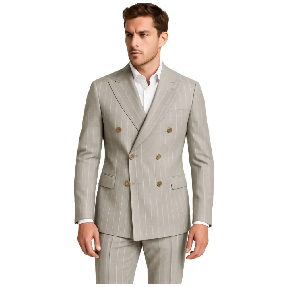 Heren Eleventy Kostuums^Grijze Milano Double-Breasted Jurk