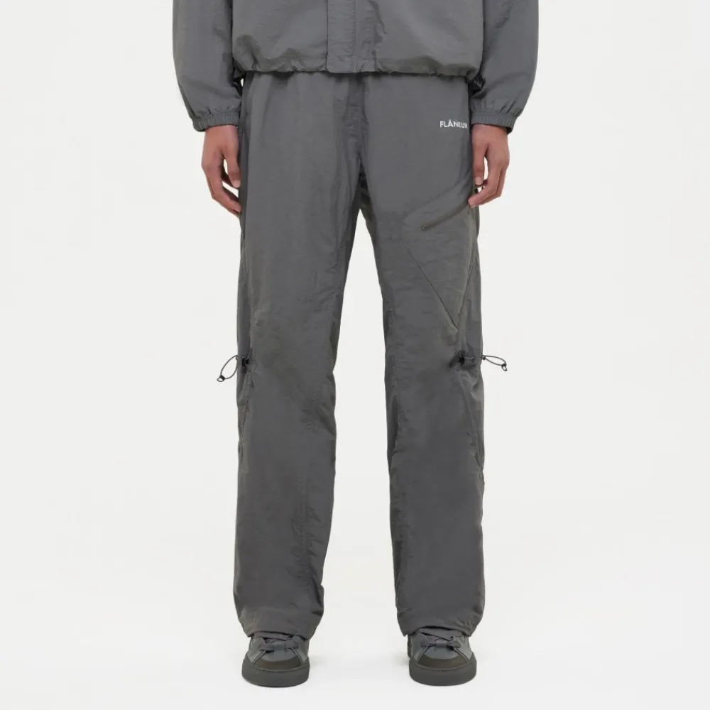 Heren FLÂNEUR Grijze Nylon Utility Broek