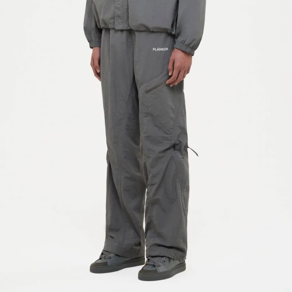 Heren FLÂNEUR Grijze Nylon Utility Broek