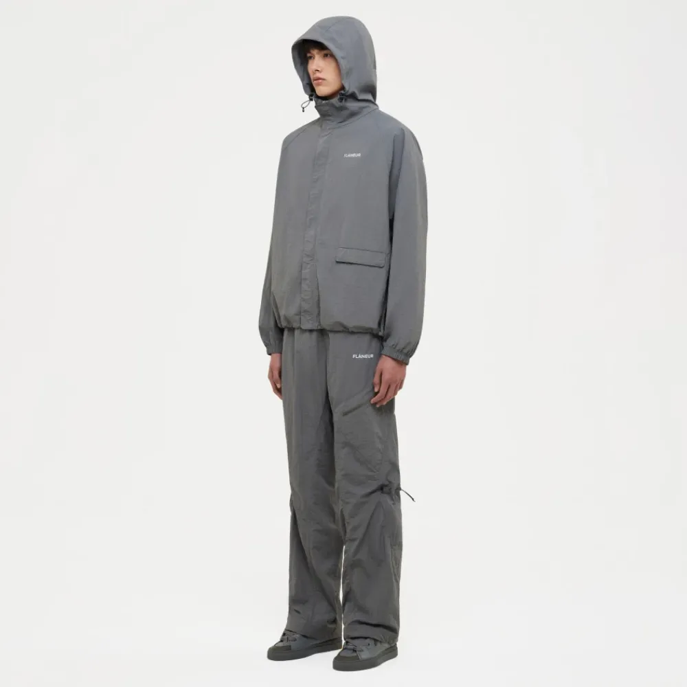 Heren FLÂNEUR Grijze Nylon Utility Broek